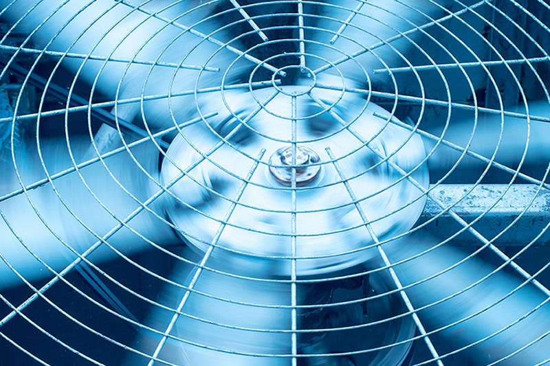 Close up photo of an HVAC fan.